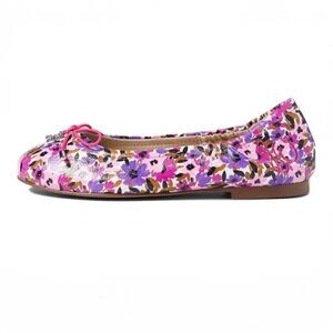 Sam Edelman Girls Kids Leather Felicia Mini Ballet Flat Shoe Purple Flower